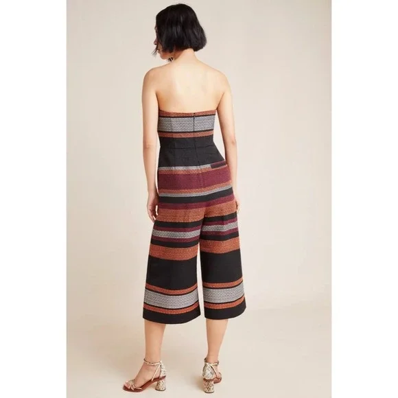 NWT!! Anthropologie COREY LYNN CALTER Nina Cropped Tweed Jumpsuit Stripes 10 - Picture 8 of 15